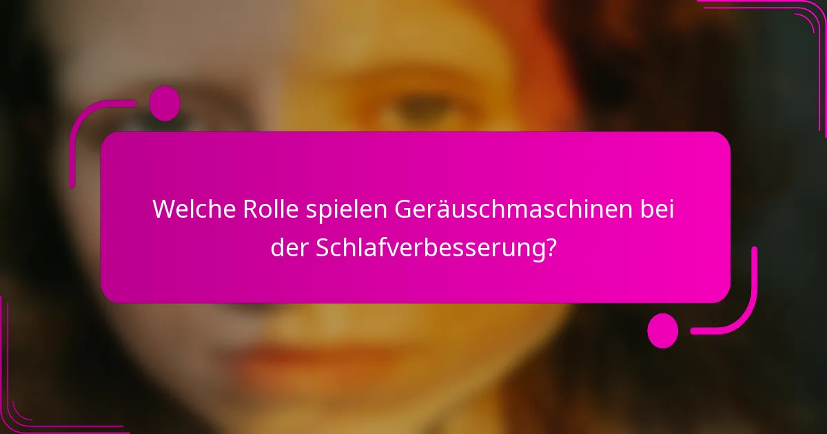 Welche Rolle spielen Geräuschmaschinen bei der Schlafverbesserung?